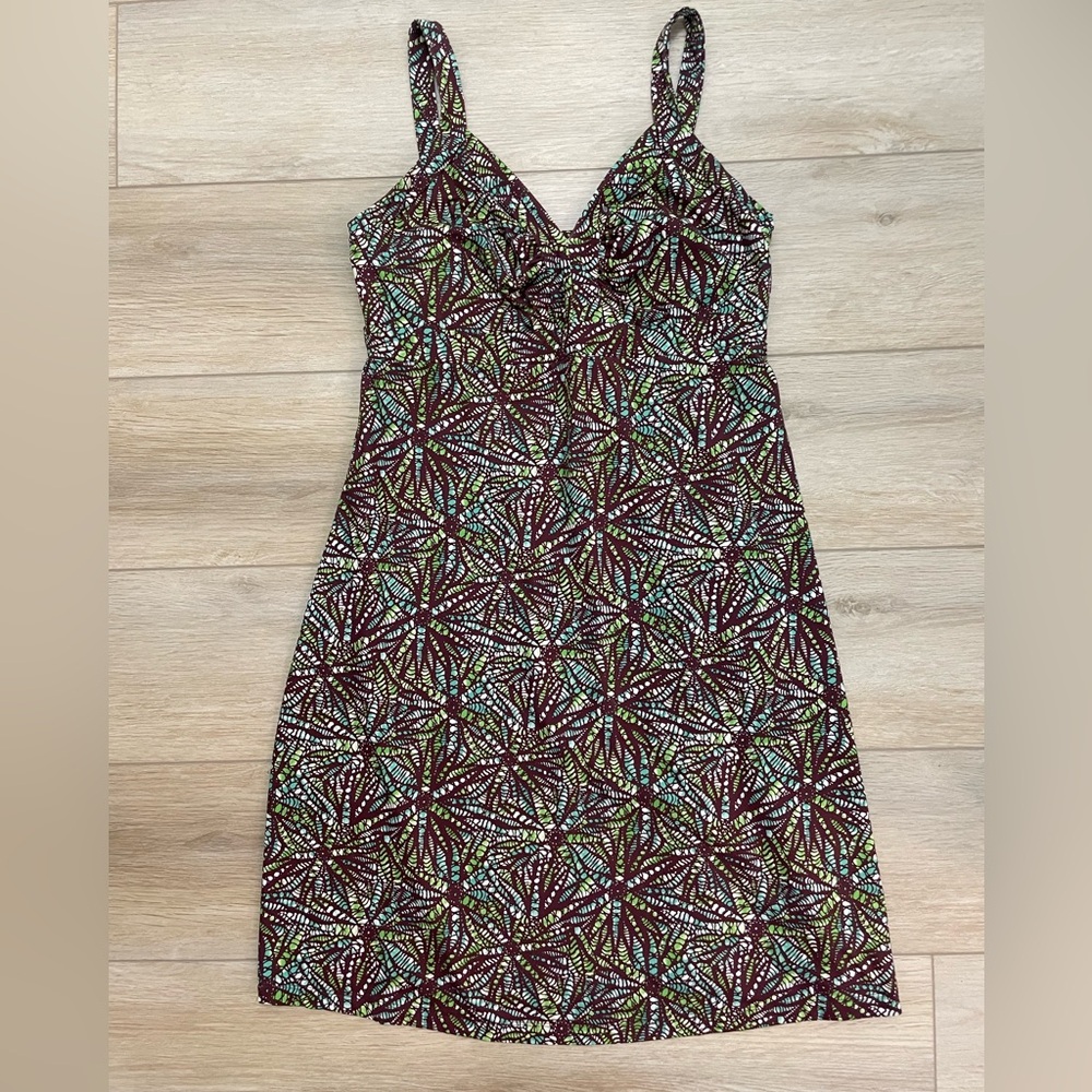 Patagonia Women's Minette brown green open back dress size large